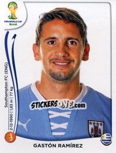 Cromo Gaston Ramirez - Coppa del Mondo FIFA Brasile 2014 - Panini