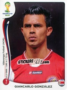 Sticker Giancarlo Gonzalez - Coppa del Mondo FIFA Brasile 2014 n. 282 - Panini