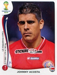 Sticker Johnny Acosta - Coppa del Mondo FIFA Brasile 2014 n. 285 - Panini
