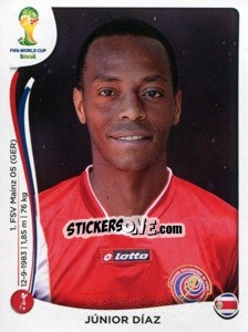 Sticker Junior Diaz - Coppa del Mondo FIFA Brasile 2014 n. 286 - Panini