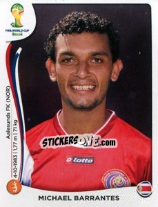 Sticker Michael Barrantes - Coppa del Mondo FIFA Brasile 2014 - Panini