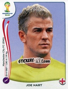 Sticker Joe Hart - Coppa del Mondo FIFA Brasile 2014 n. 300 - Panini