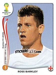 Sticker Ross Barkley - Coppa del Mondo FIFA Brasile 2014 n. 309x - Panini