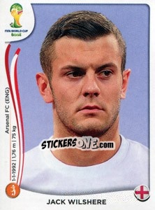 Sticker Jack Wilshere - Coppa del Mondo FIFA Brasile 2014 n. 310 - Panini