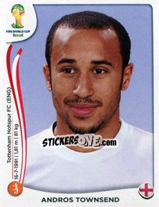 Sticker Andros Townsend - Coppa del Mondo FIFA Brasile 2014 - Panini