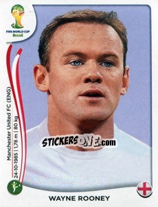 Sticker Wayne Rooney - Coppa del Mondo FIFA Brasile 2014 n. 316 - Panini
