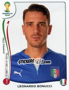 Sticker Leonardo Bonucci - Coppa del Mondo FIFA Brasile 2014 n. 321 - Panini