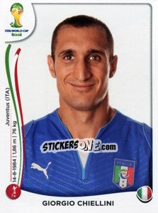 Sticker Giorgio Chiellini - Coppa del Mondo FIFA Brasile 2014 n. 322 - Panini