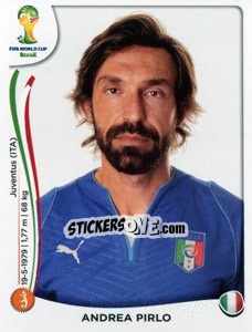 Figurina Andrea Pirlo - Coppa del Mondo FIFA Brasile 2014 - Panini