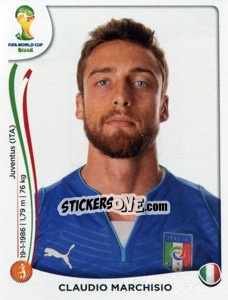Sticker Claudio Marchisio - Coppa del Mondo FIFA Brasile 2014 n. 329 - Panini