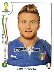 Sticker Ciro Immobile - Coppa del Mondo FIFA Brasile 2014 n. 334x - Panini