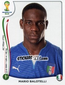 Figurina Mario Balotelli - Coppa del Mondo FIFA Brasile 2014 - Panini