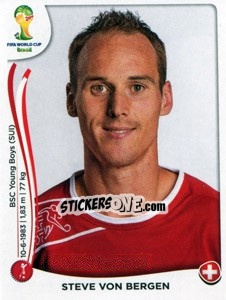 Sticker Steve von Bergen - Coppa del Mondo FIFA Brasile 2014 - Panini