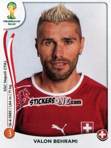 Sticker Valon Behrami - Coppa del Mondo FIFA Brasile 2014 n. 347 - Panini