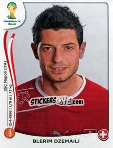 Sticker Blerim Džemaili - Coppa del Mondo FIFA Brasile 2014 n. 348 - Panini