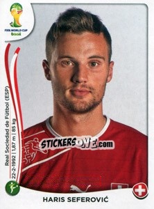 Sticker Haris Seferovic - Coppa del Mondo FIFA Brasile 2014 - Panini