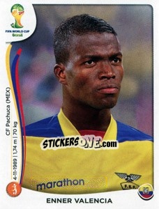 Sticker Enner Valencia - Coppa del Mondo FIFA Brasile 2014 n. 364 - Panini