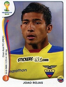 Sticker Joao Rojas - Coppa del Mondo FIFA Brasile 2014 n. 368 - Panini