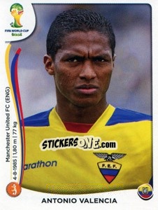 Cromo Antonio Valencia - Coppa del Mondo FIFA Brasile 2014 - Panini