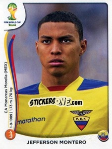 Sticker Jefferson Montero - Coppa del Mondo FIFA Brasile 2014 n. 371 - Panini