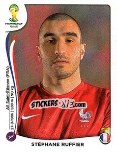 Sticker Stéphane Ruffier - Coppa del Mondo FIFA Brasile 2014 - Panini