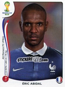 Sticker Éric Abidal - Coppa del Mondo FIFA Brasile 2014 n. 382 - Panini
