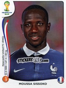 Sticker Moussa Sissoko - Coppa del Mondo FIFA Brasile 2014 - Panini