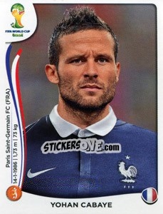 Cromo Yohan Cabaye - Coppa del Mondo FIFA Brasile 2014 - Panini