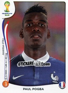 Sticker Paul Pogba - Coppa del Mondo FIFA Brasile 2014 n. 386 - Panini