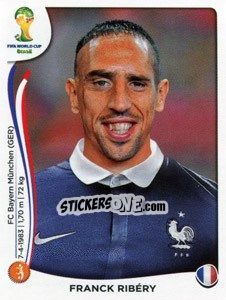 Sticker Franck Ribéry - Coppa del Mondo FIFA Brasile 2014 - Panini