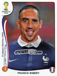 Sticker Franck Ribéry - Coppa del Mondo FIFA Brasile 2014 n. 389 - Panini