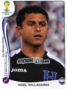 Sticker Noel Valladares - Coppa del Mondo FIFA Brasile 2014 - Panini