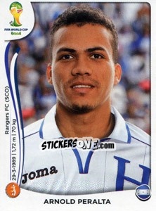 Cromo Arnold Peralta - Coppa del Mondo FIFA Brasile 2014 - Panini