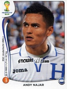 Sticker Andy Najar - Coppa del Mondo FIFA Brasile 2014 - Panini