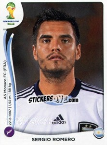 Sticker Sergio Romero - Coppa del Mondo FIFA Brasile 2014 n. 414 - Panini