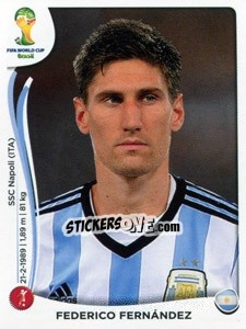 Sticker Federico Fernández - Coppa del Mondo FIFA Brasile 2014 - Panini