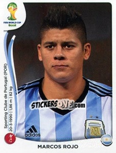 Sticker Marcos Rojo - Coppa del Mondo FIFA Brasile 2014 - Panini