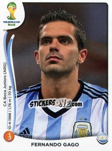 Sticker Fernando Gago - Coppa del Mondo FIFA Brasile 2014 - Panini