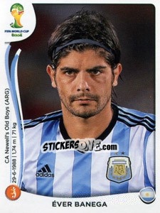 Sticker Éver Banega - Coppa del Mondo FIFA Brasile 2014 n. 423 - Panini