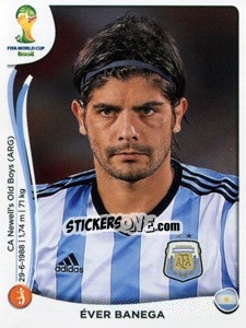 Figurina Éver Banega - Coppa del Mondo FIFA Brasile 2014 - Panini