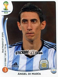 Sticker Ángel Di María - Coppa del Mondo FIFA Brasile 2014 n. 425 - Panini