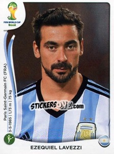 Figurina Ezequiel Lavezzi - Coppa del Mondo FIFA Brasile 2014 - Panini