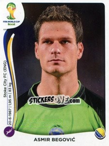 Sticker Asmir Begovic - Coppa del Mondo FIFA Brasile 2014 - Panini