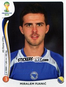 Sticker Miralem Pjanic - Coppa del Mondo FIFA Brasile 2014 n. 444 - Panini