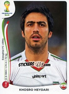 Figurina Khosro Heydari - Coppa del Mondo FIFA Brasile 2014 - Panini