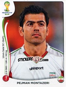 Cromo Pejman Montazeri - Coppa del Mondo FIFA Brasile 2014 - Panini