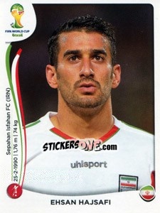 Sticker Ehsan Hajsafi - Coppa del Mondo FIFA Brasile 2014 n. 457 - Panini