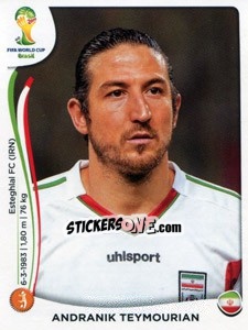 Sticker Andranik Teymourian - Coppa del Mondo FIFA Brasile 2014 n. 461 - Panini