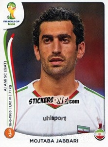 Sticker Mojtaba Jabbari - Coppa del Mondo FIFA Brasile 2014 - Panini