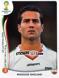 Sticker Masoud Shojaei - Coppa del Mondo FIFA Brasile 2014 - Panini